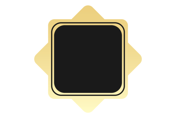 Black Yellow Square Label: Graphics & Crafts