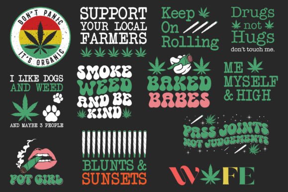 Cannabis Weed SVG Sublimation Bundle: Graphics and Crafts