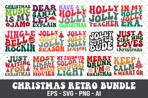 Christmas Retro Design Bundle SVG