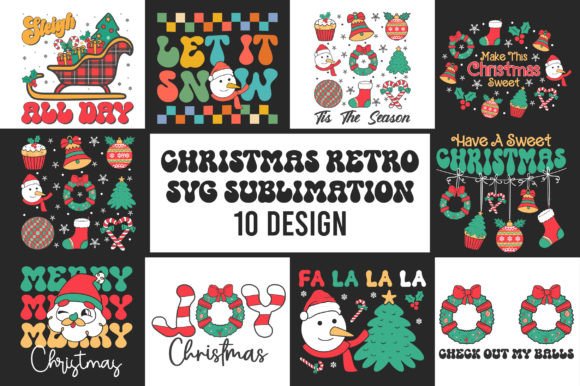 Christmas Retro SVG Sublimation Bundle: Graphics & Crafts for Content Creators