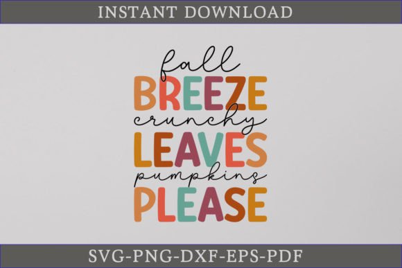 Fall Breeze Crunchy Leaves Pumpkins SVG