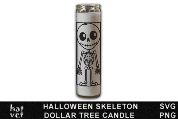 Halloween Skeleton Dollar Tree Candle Graphics and Crafts