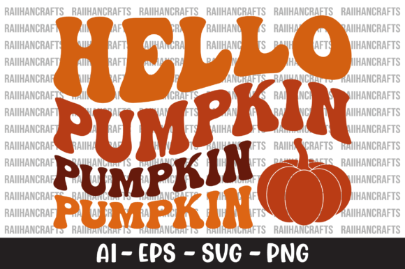 Hello Pumpkin Retro SVG: Graphics for Crafts and Creative Design