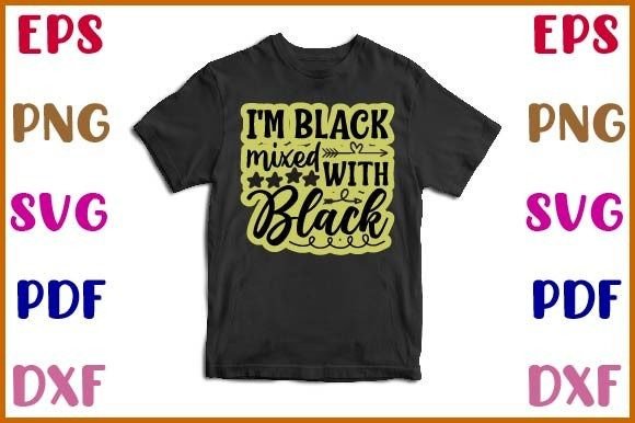I m Black Mixed with Black Sticker Desig