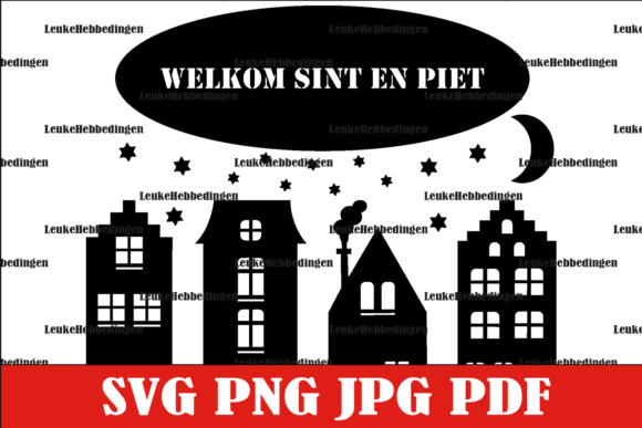 Raamsticker Welkom Sint En Piet Huisjes: Graphics for Crafts