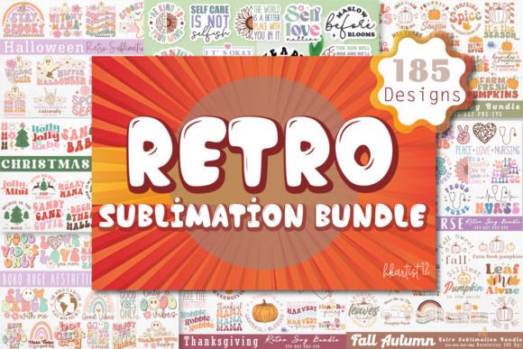 Retro Sublimation SVG Bundle: Graphics for Crafts