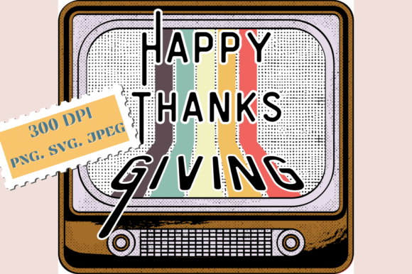 Retro Thanksgiving Graphics for Crafts and Small Business
