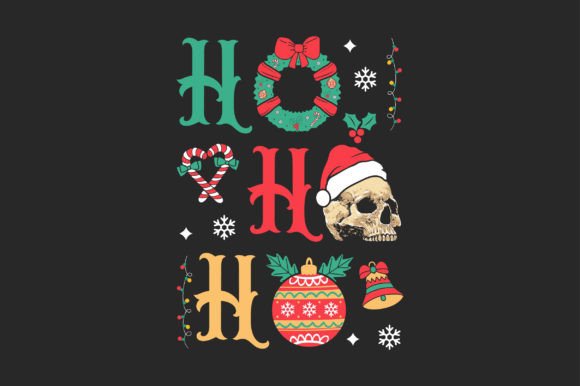 Skull Christmas SVG Sublimation T-shirt Graphics & Crafts