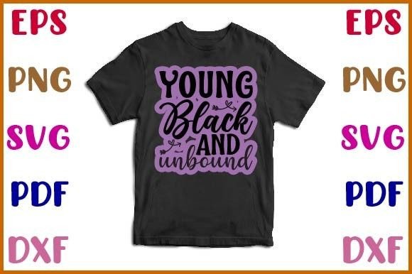 Young Black and Unbound Sticker Design: Graphics and Crafts