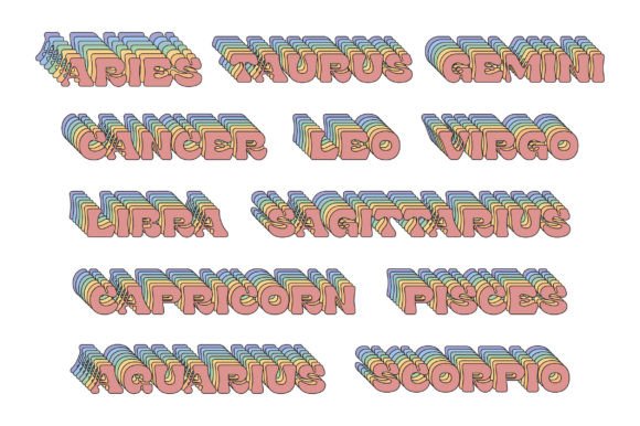 Zodiac Sign SVG Sublimation T-shirt Graphics and Crafts